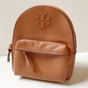 Tory Burch Thea Mini Tan Leather Backpack Like New